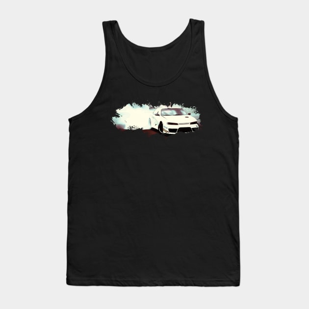 White Car Drift Tank Top by sfajar